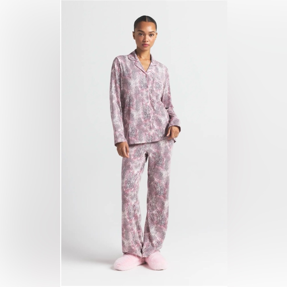 SKIMS NWT Bloom Multi Print Long Sleeve 2 PC PJ SET